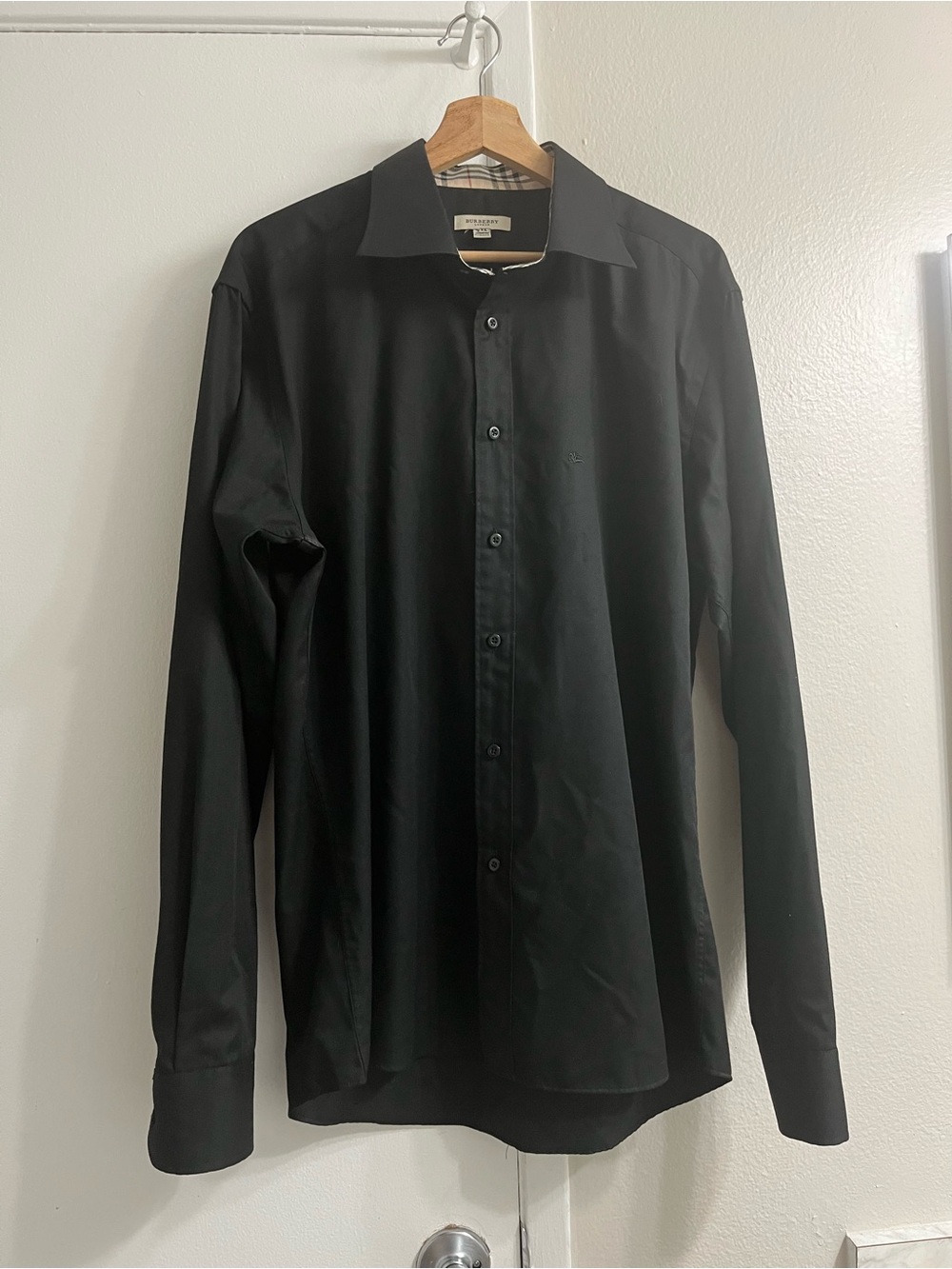 Burberry Men's Black Long-Sleeve Dress Shirt